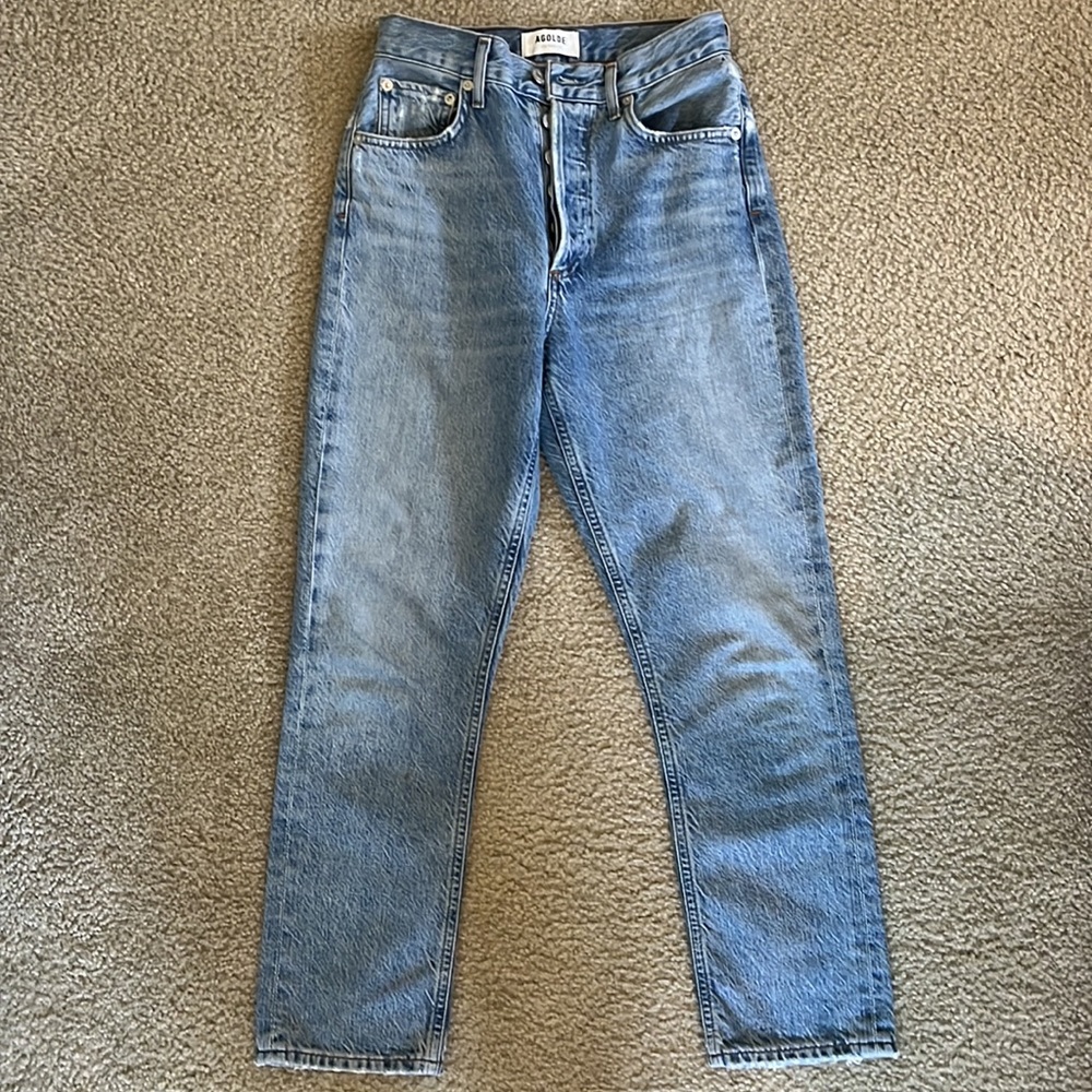 AGOLDE Riley High Rise Straight Crop, Size 23, Color: Blur, From Revolve